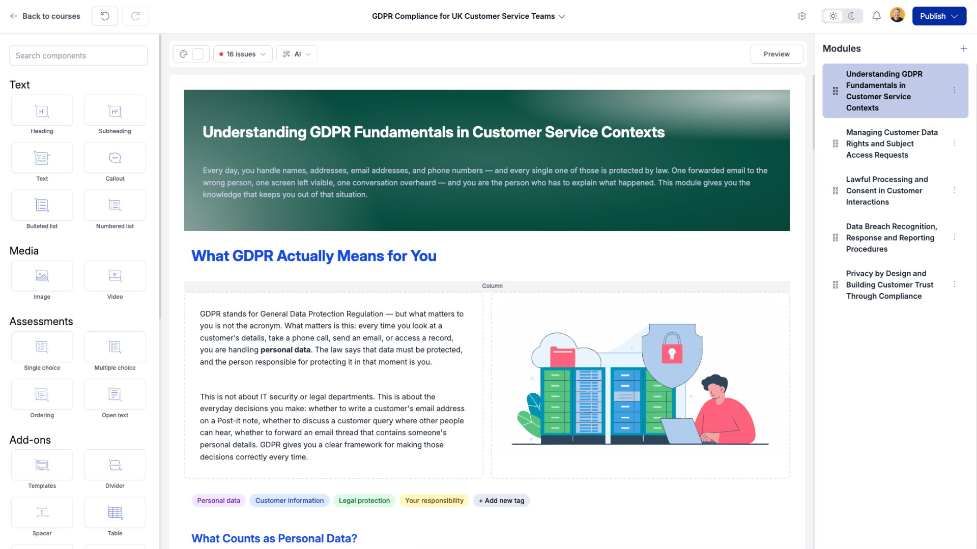 Course Builder — design without limits